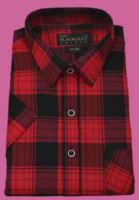 BlackLilly Men Checkered Casual Red Shirt