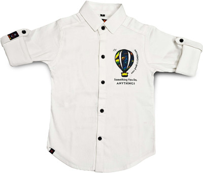 Havok Kids Boys Printed Wedding White Shirt