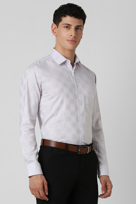 VAN HEUSEN Men Self Design Formal Pink Shirt