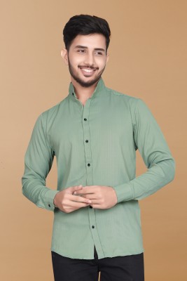 Marmic Fab Men Solid Casual Light Green Shirt