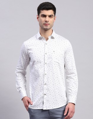 MONTE CARLO Men Printed Casual Grey Shirt