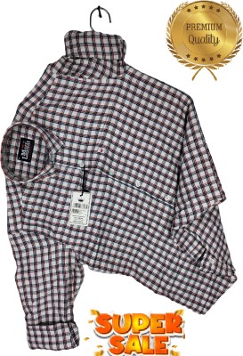 Marc Laurent Men Checkered Casual Black, Red, White Shirt