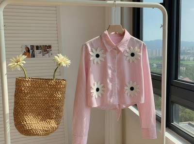 hug nation Women Striped Casual Pink, White, Black Shirt