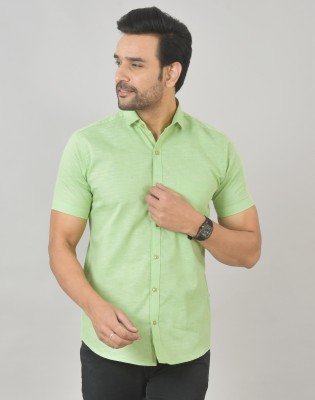 HUMAX Men Solid Casual Green Shirt