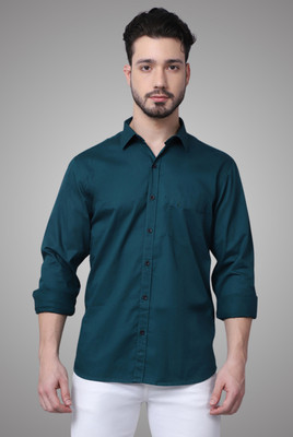 NIGHTSCAPE F Men Solid Casual Dark Green Shirt