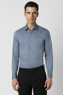 VAN HEUSEN Men Solid Formal Blue Shirt