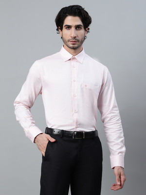 CANTABIL Men Checkered Formal Pink Shirt