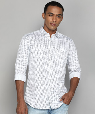 V DOT BY VAN HEUSEN Men Printed Casual White Shirt