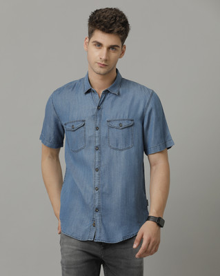 VOI JEANS Men Solid Casual Light Blue Shirt
