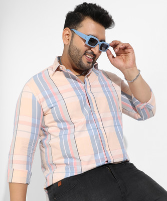 Instafab Plus Men Self Design Casual Multicolor Shirt