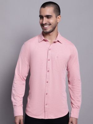 CANTABIL Men Self Design Casual Pink Shirt