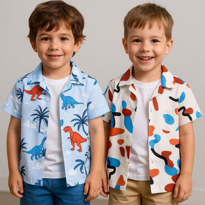 SVHFashion Boys Printed Casual Multicolor Shirt(Pack of 2)