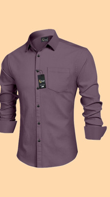 Stellalifestyle Men Solid Casual Purple Shirt