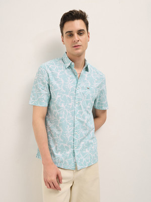 THE BEAR HOUSE Men Printed Casual Blue Shirt