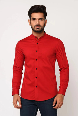 MAHIRAN Men Solid Casual Red Shirt