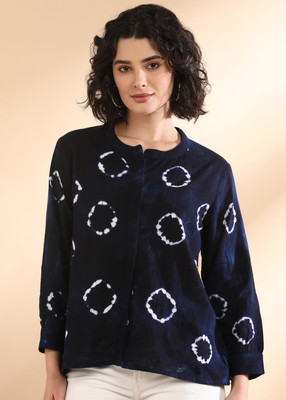 METRONAUT Women Printed Casual Blue Shirt