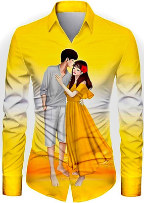 UGAM ENTERPRISE Men Printed Casual Yellow Shirt