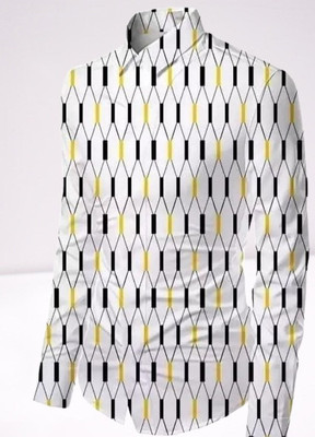 ISUEL FABS Men Solid Casual White, Black Shirt