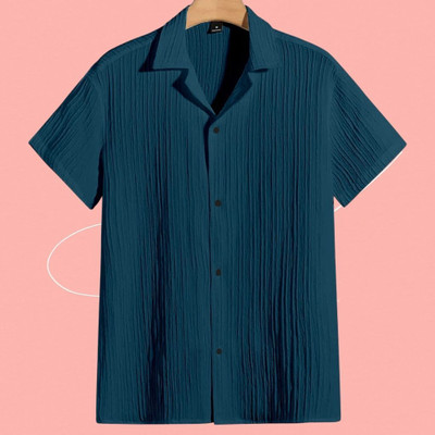 Dharamraj Fashion Men Striped Casual Blue Shirt