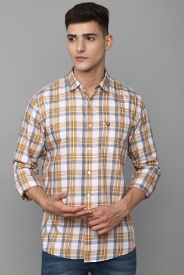 Allen Solly Men Checkered Casual Yellow, Grey, White Shirt