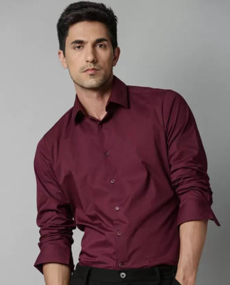 Men Solid Formal Maroon Shirt