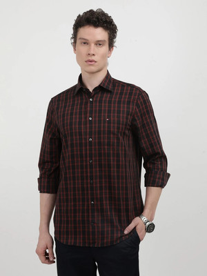 TOMMY HILFIGER Men Checkered Casual Black Shirt