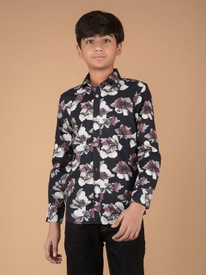 CRIMSOUNE CLUB Boys Printed Casual Black Shirt