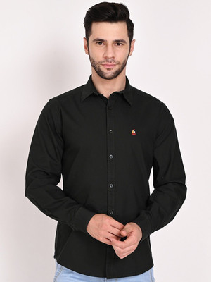 isuelfeb Men Solid Casual Green Shirt