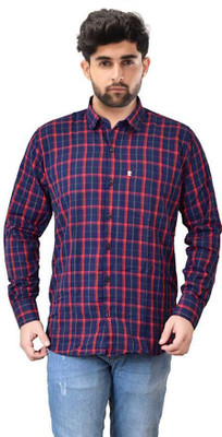 Trending Ayansh Men Solid Casual Red, Blue Shirt