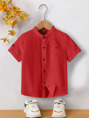 HASTITAG Boys Solid Casual Red Shirt