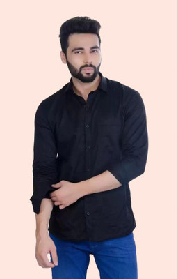 ALVIN ENTERPRISE Men Self Design Casual Black Shirt
