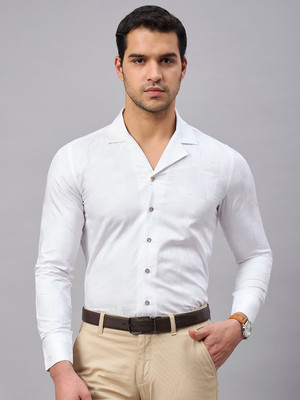 LOUIS STITCH Men Solid Formal White Shirt