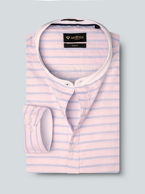 INVICTUS Men Striped Formal Pink Shirt
