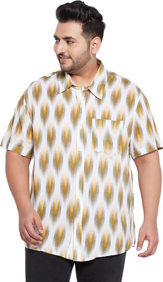 bigbanana Men Printed Casual Yellow Shirt