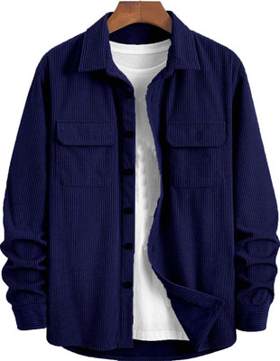DENEEJA Men Solid Casual Blue Shirt
