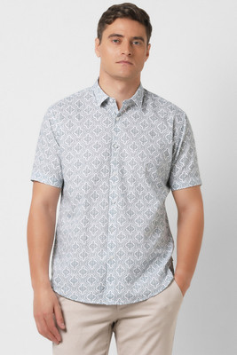 VAN HEUSEN Men Printed Party Grey, White Shirt