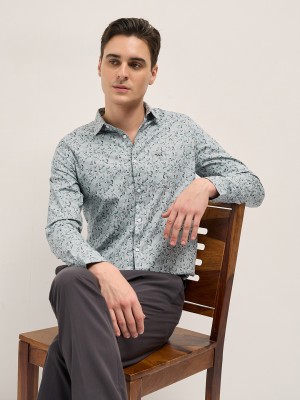 THE BEAR HOUSE Men Printed Formal Blue Shirt