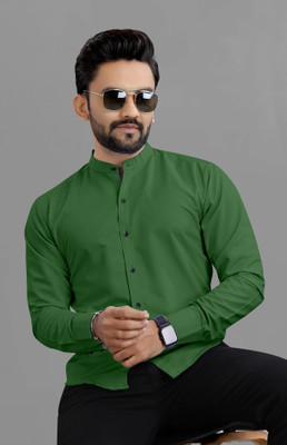 Ethnic Trendz Men Solid Casual Green Shirt