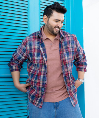 Instafab Plus Men Checkered Casual Multicolor Shirt