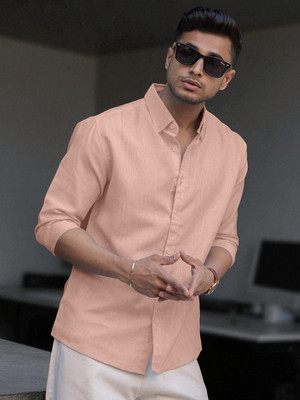 Yanthi Trend Men Self Design, Solid Casual Beige Shirt