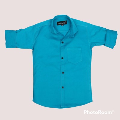 PEPILIO Boys Solid Casual Light Blue Shirt