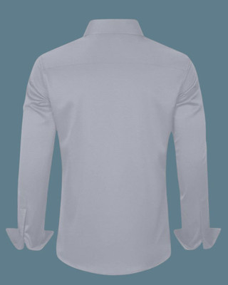 STELLALIFE Trend Men Solid Casual Grey Shirt