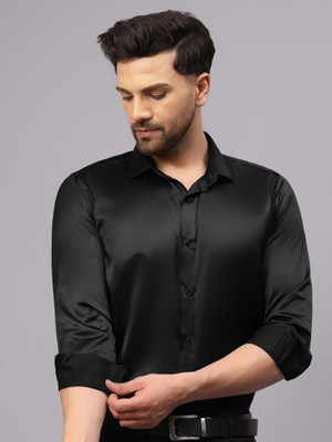 PP PRODUCTIONS Men Solid Casual Black Shirt