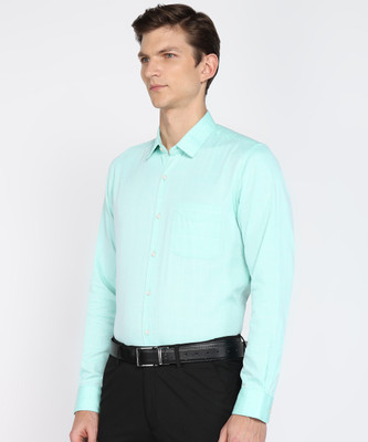 PETER ENGLAND Men Checkered Formal Light Green Shirt