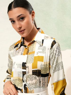 Tokyo Talkies Women Printed Casual Multicolor Shirt