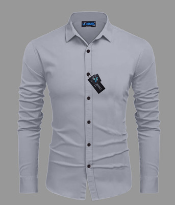 StellLIFESTYLE Trend Men Solid Casual Grey Shirt