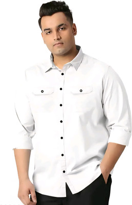 rajtraders Men Solid Party White Shirt