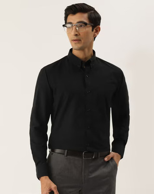 fullmart Men Solid Formal Black Shirt