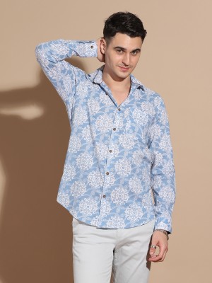 Stylebaazi Men Printed Casual Blue Shirt