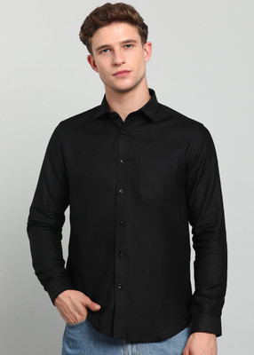 INTEGRITI Men Solid Casual Black Shirt
